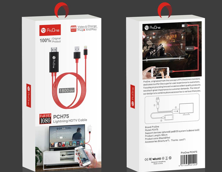 کابل تبدیل لایتنینگ به HDMI برند ProOne مدل PCH75