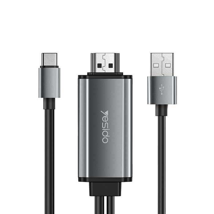 کابل تبدیل USB-C به USB /HDMI برند Yesido مدل HM02 طول 1.8 متر
