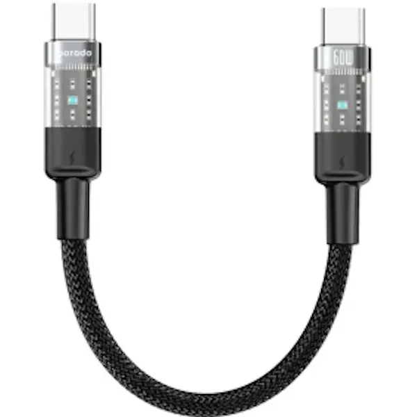 کابل۲ سر تایپ‌سی برند Porodo مدل PD-60WCCTH-BK