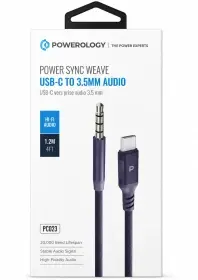 کابلAUX به تایپ سی برند Powerology مدل PC023