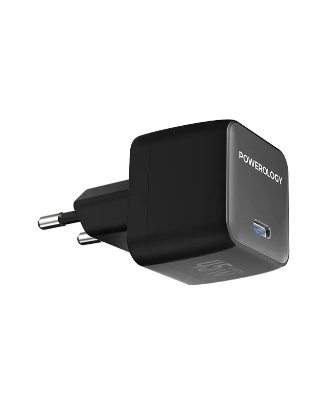 آداپتور شارژ 45W برند Powerology با کابل تایپ سی PWCUQC056